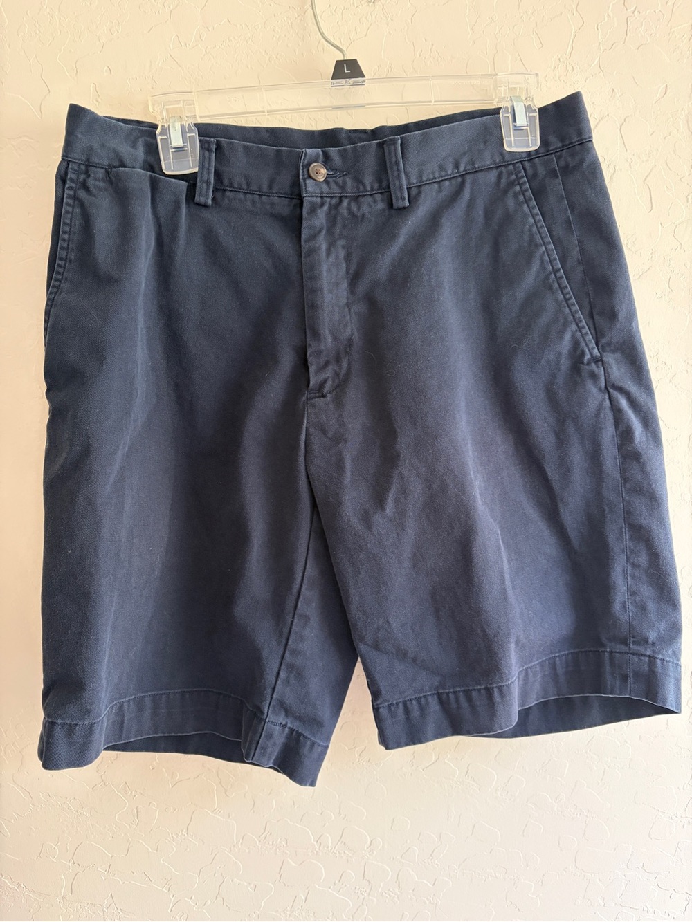 Polo by Ralph Lauren Navy Flat-Front Cotton Shorts